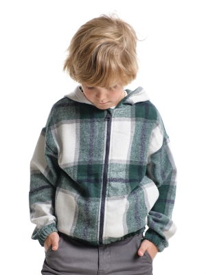 Куртка для мальчиков Mini Maxi, модель 7870, цвет зеленый/клетка