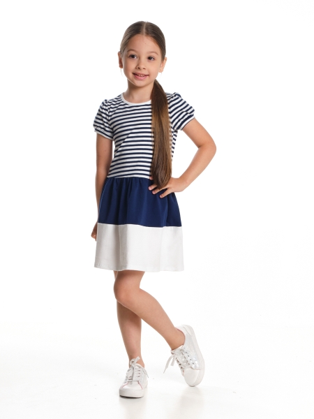 Платье для девочек Mini Maxi, модель 1435, цвет синий/белый - Платья для девочек с коротким рукавом