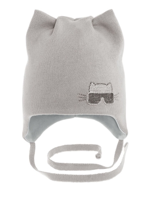 Шапка для девочки Дана, Миалт серо-бежевый, весна-осень