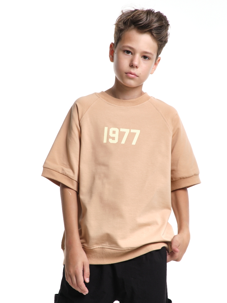 Футболка для мальчиков Mini Maxi, модель 7995, цвет бежевый - Футболки однотонные