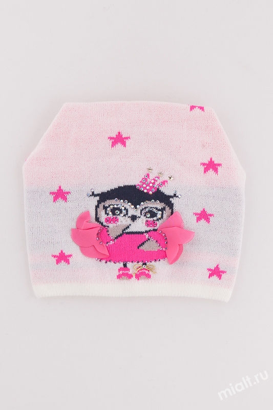 Шапка для девочки Жу-жу, Миалт молочный/розовый/розовый, весна-осень - Для девочек весна-осень