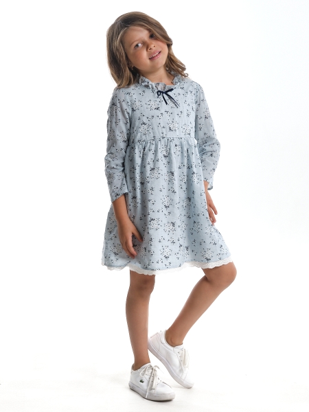 Платье для девочек Mini Maxi, модель 3573, цвет голубой - Платья для девочек с длинным рукавом