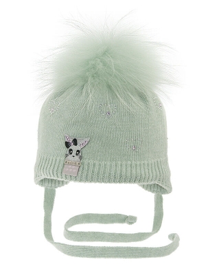 Шапка для девочки Буся, Миалт светлая/олива, зима