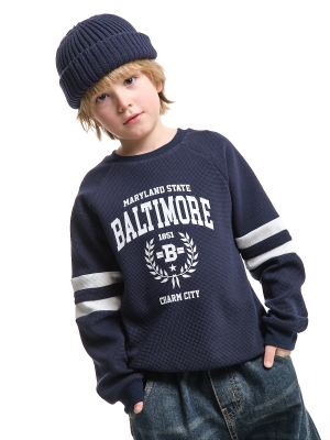 Свитшот для мальчиков Mini Maxi, модель 337502, цвет темно-синий