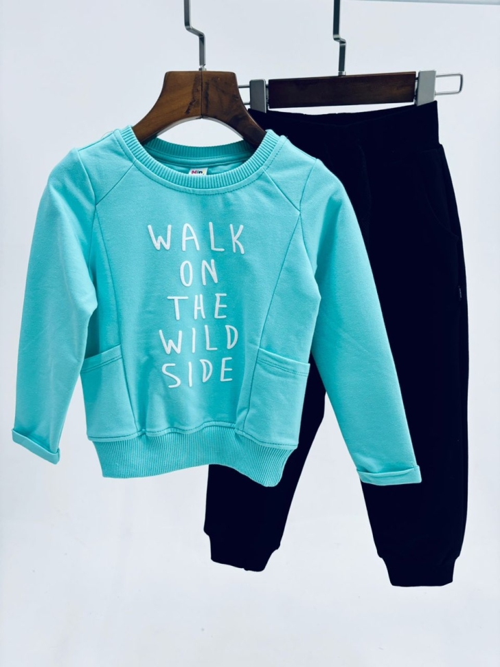 Костюм для девочек Mini Maxi, модель 2227, цвет бирюзовый - Костюмы спортивные