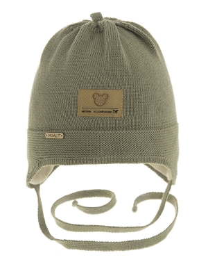 Шапка для мальчика Чебурашка, Миалт серый/хаки, весна-осень