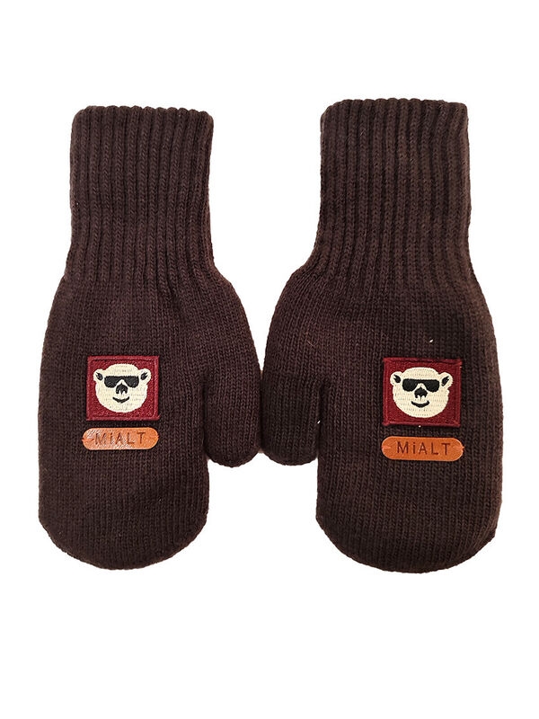Варежки для мальчика Живчик, Миалт темно-коричневый, зима - Варежки