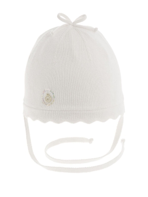 Шапка для девочки Крохотуля, Миалт белый, весна-осень