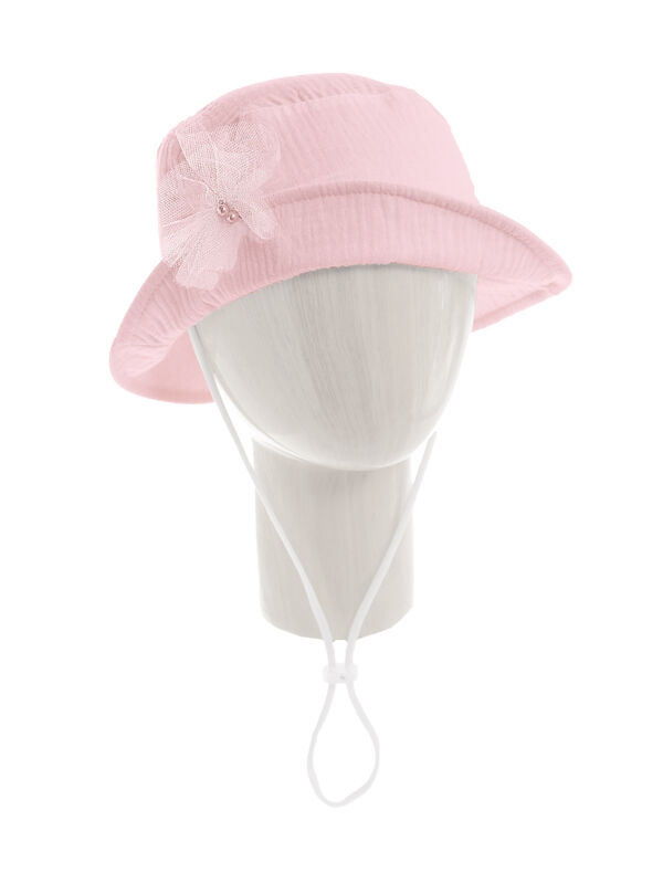 Шапка для девочки Песчинка панама, Миалт пудровый, лето - Панамки детские