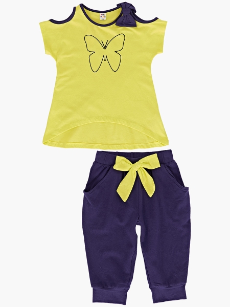 Комплект одежды для девочек Mini Maxi, модель 0316/0311, цвет неон/фиолетовый - Комплекты летние