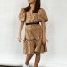 Платье для девочки нарядное БУШОН ST62, цвет коричневый