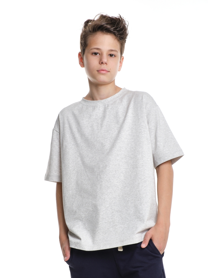 Футболка для мальчиков Mini Maxi, модель 7625, цвет серый/меланж - Футболки однотонные