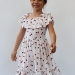 Платье для девочки вискоза БУШОН ST65, цвет белый/вишня