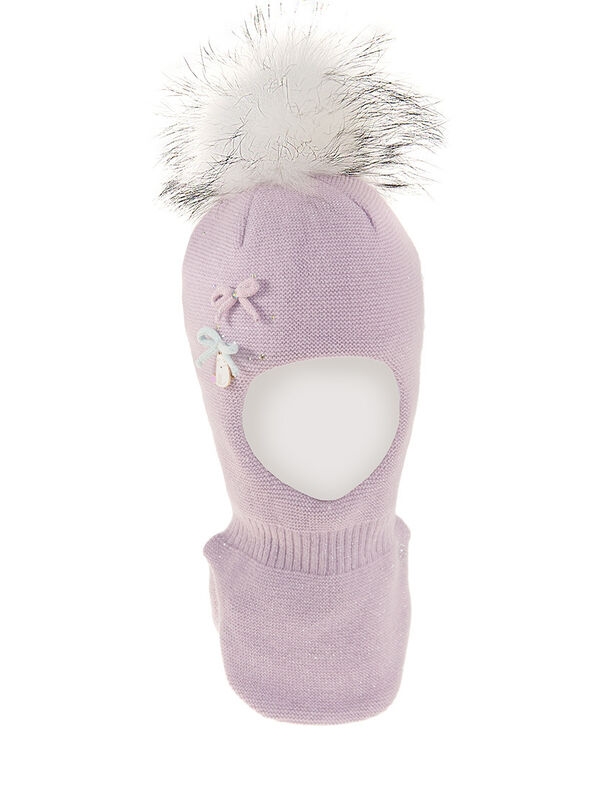 Шлем для девочки Разумница, Миалт сиреневый, зима - Шапки-шлемы зима-осень