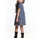 Платье для девочек Mini Maxi, модель 2684, цвет серый/синий/клетка