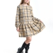 Платье для девочек Mini Maxi, модель 7861, цвет бежевый/клетка