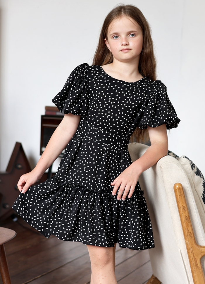 Платье для девочки нарядное БУШОН ST62, цвет черный - Платья коктельные / вечерние