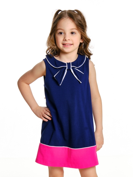 Платье для девочек Mini Maxi, модель 3357, цвет синий/малиновый - Платья для девочек с коротким рукавом