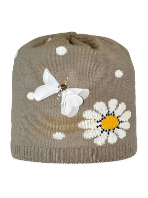 Шапка для девочки Ромашишка, Миалт бежевый, весна-осень