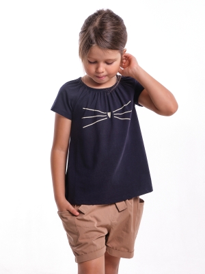 Футболка для девочек Mini Maxi, модель 0803, цвет синий