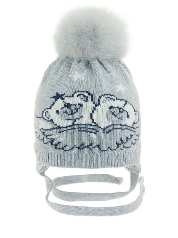 Шапка для мальчика Мишкин сон, Миалт серый, зима - Шапки весна-осень