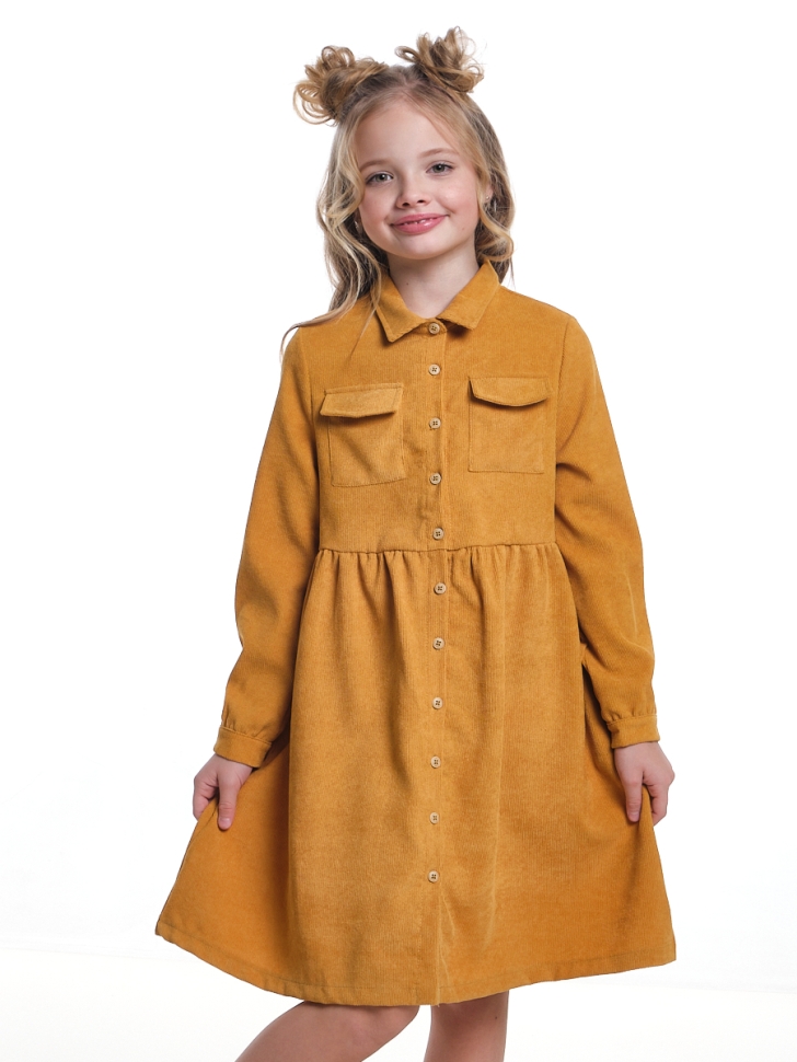 Платье для девочек Mini Maxi, модель 7382, цвет горчичный - Платья для девочек с длинным рукавом