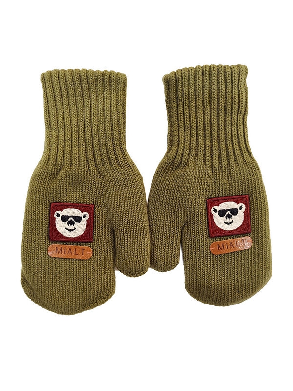 Варежки для мальчика Живчик, Миалт хаки, зима - Варежки
