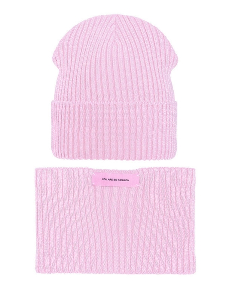 Комплект для девочки Делия комплект, Миалт розовый, весна-осень - Комплект: шапочки и шарф