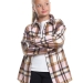 Рубашка для девочек Mini Maxi, модель 7836, цвет розовый/белый/клетка