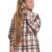 Рубашка для девочек Mini Maxi, модель 7836, цвет розовый/белый/клетка