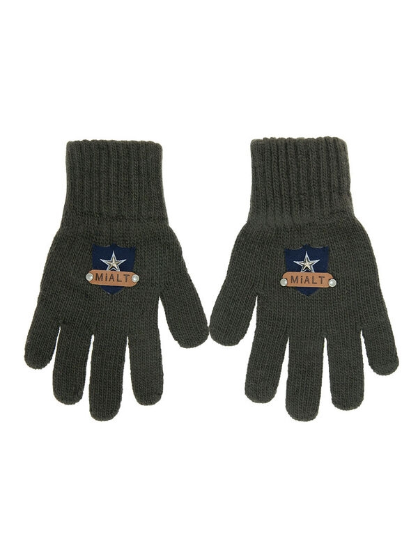 Перчатки для мальчика Землянин, Миалт темный-хаки, весна-осень - Перчатки