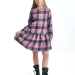 Платье для девочек Mini Maxi, модель 7861, цвет розовый/клетка