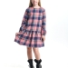 Платье для девочек Mini Maxi, модель 7861, цвет розовый/клетка