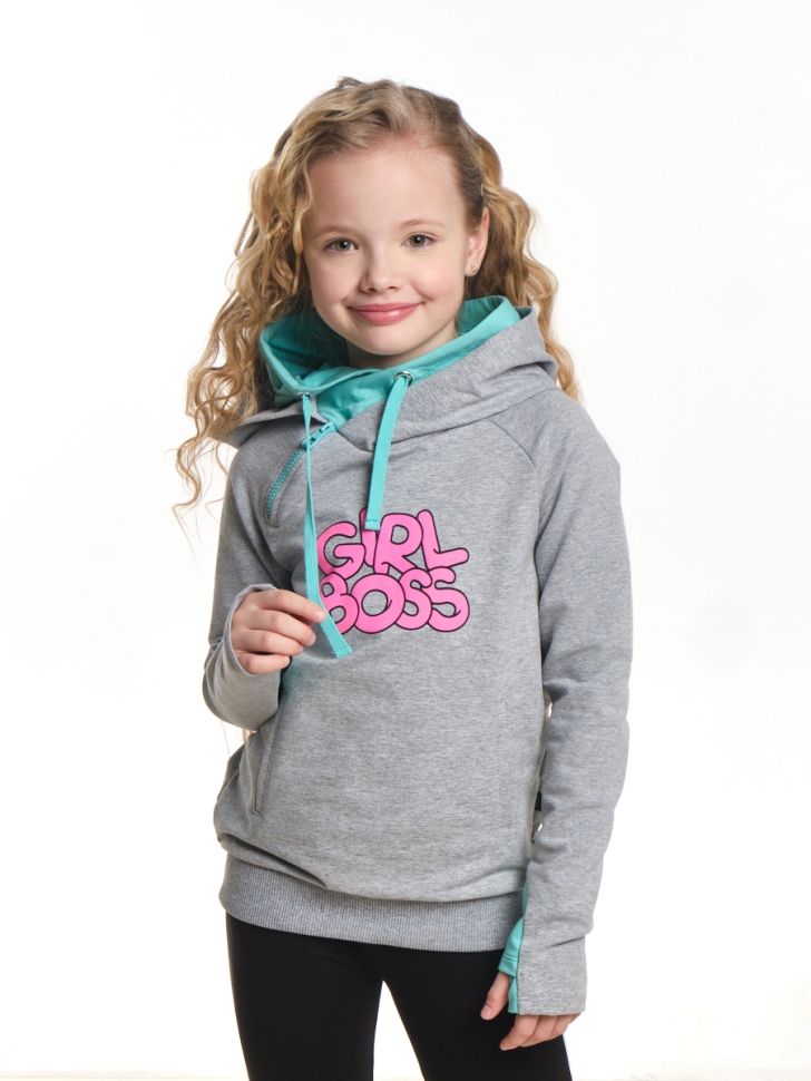 Толстовка для девочек Mini Maxi, модель 7030, цвет серый - Толстовки с капюшоном / худи