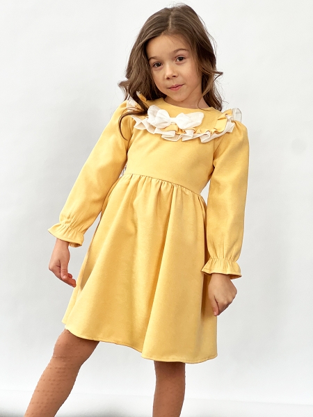Платье для девочки нарядное БУШОН ST59, цвет желтый - Платья коктельные / вечерние