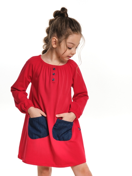 Платье для девочек Mini Maxi, модель 3897, цвет красный - Платья для девочек с длинным рукавом