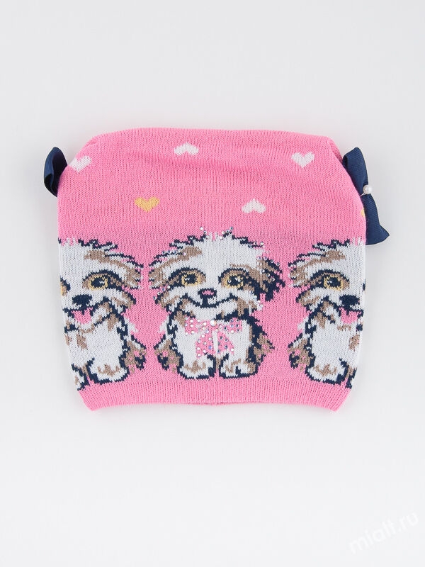 Шапка для девочки Тотошка, Миалт розовый/белый, весна-осень - Для девочек весна-осень