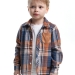 Рубашка для мальчиков Mini Maxi, модель 6845, цвет синий/оранжевый/клетка