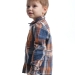Рубашка для мальчиков Mini Maxi, модель 6845, цвет синий/оранжевый/клетка