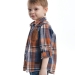 Рубашка для мальчиков Mini Maxi, модель 6845, цвет синий/оранжевый/клетка