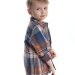 Рубашка для мальчиков Mini Maxi, модель 6845, цвет синий/оранжевый/клетка