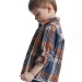 Рубашка для мальчиков Mini Maxi, модель 6845, цвет синий/оранжевый/клетка