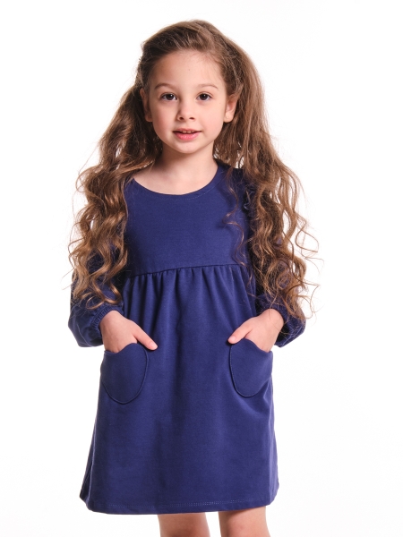Платье для девочек Mini Maxi, модель 2509, цвет синий - Платья для девочек с длинным рукавом