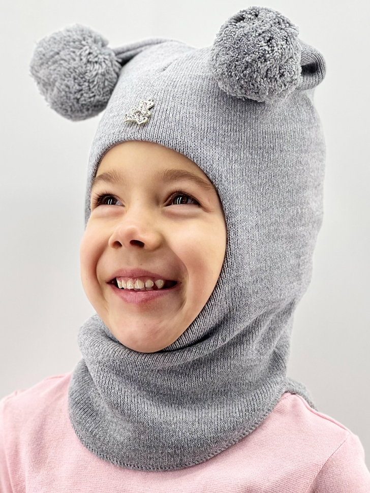 Шапка-шлем Нурси св.серый - Шапки-шлемы зима-осень