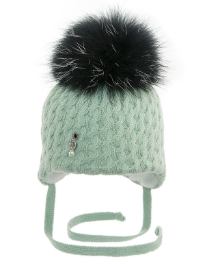 Шапка для девочки Зимняя капель, Миалт оливковый, зима