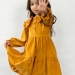 Платье для девочки школьное БУШОН ST74, цвет горчичный