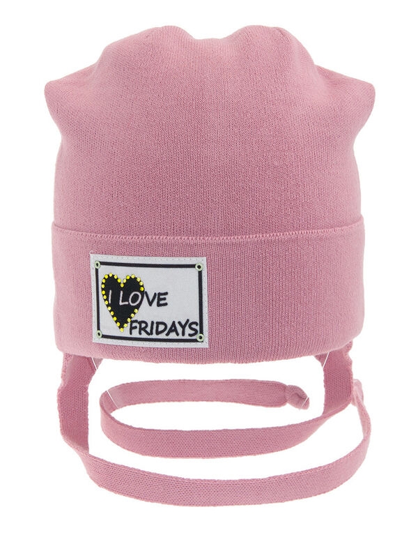 Шапка для девочки Пятница, Миалт ярко-розовый, весна-осень - Шапочки на завязках