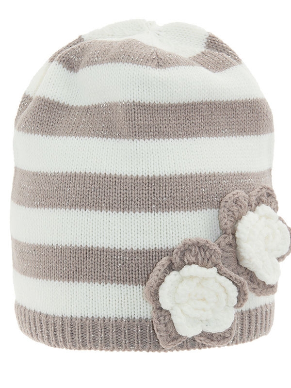 Шапка для девочки Осень, Миалт какао/молочный - Для девочек весна-осень