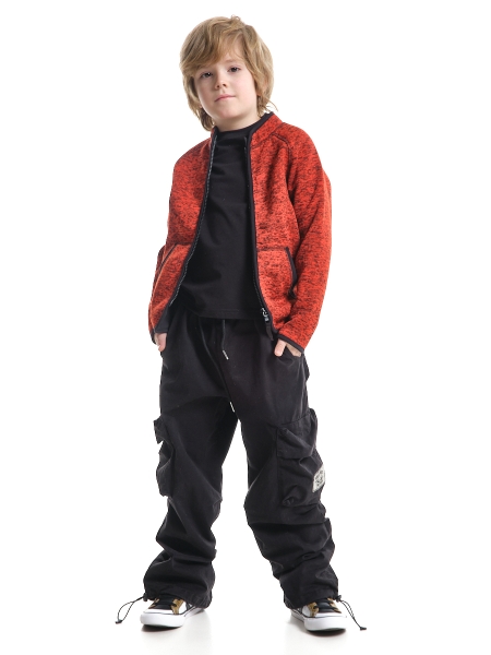 Куртка для мальчиков Mini Maxi, модель 7723, цвет оранжевый/черный - Куртки олимпийки для мальчиков