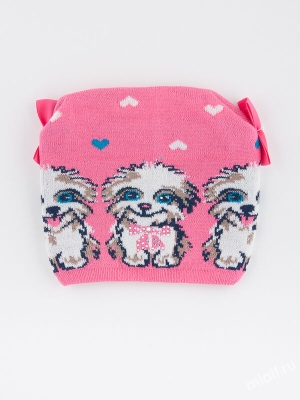 Шапка для девочки Тотошка, Миалт светло-розовый/белый, весна-осень